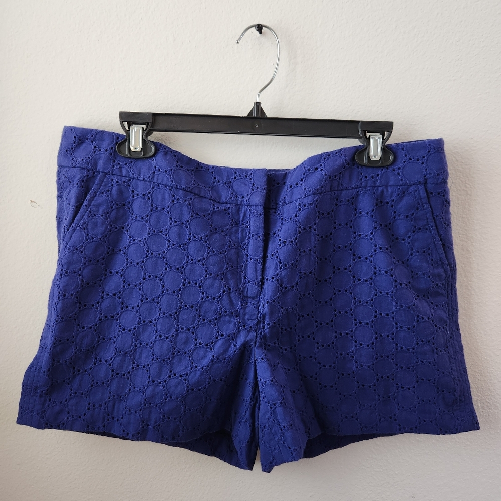 ABS Allen Schwartz Platinum Women's Blue Textured Shorts 3.5" Size 12 NWOT